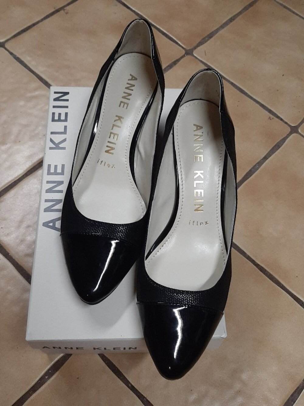 Anne Klein black, low heels, size 8 medium